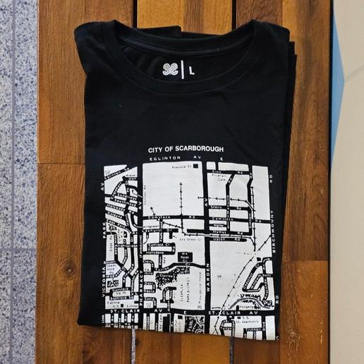 Southwest Scarborough Map Black T-Shirt